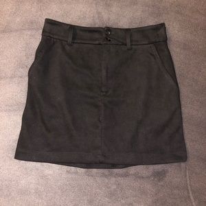 Forever 21 Faux Suede Mini Skirt Black